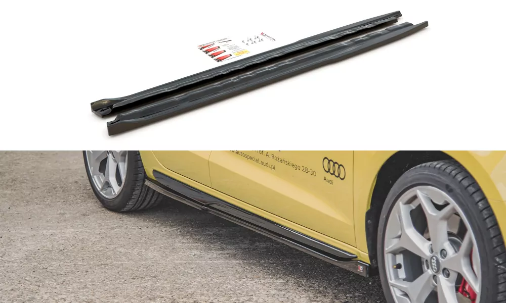 Seitenschweller Ansatz Passend Für Audi A1 S-Line GB Schwarz Hochglanz