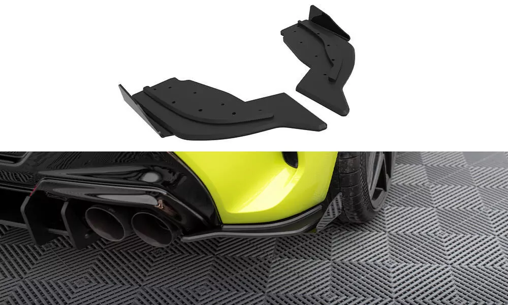 Street Pro Heck Ansatz Flaps Diffusor V.2 +Flaps Für V.2 BMW 1er F40 M-Paket / M135i Schwarz Hochglanz