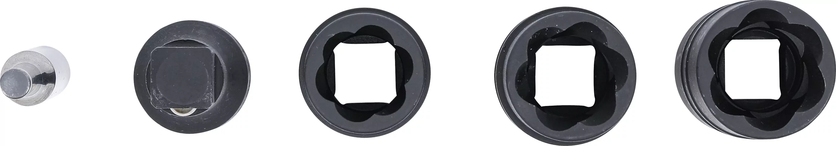 Kraft-Spezial-Steckschlüssel-Wendeeinssatz-Satz | Sechskant & Schraubendreher 17 - 19 - 21 mm | 12,5 mm (1/2") | 3-tlg.