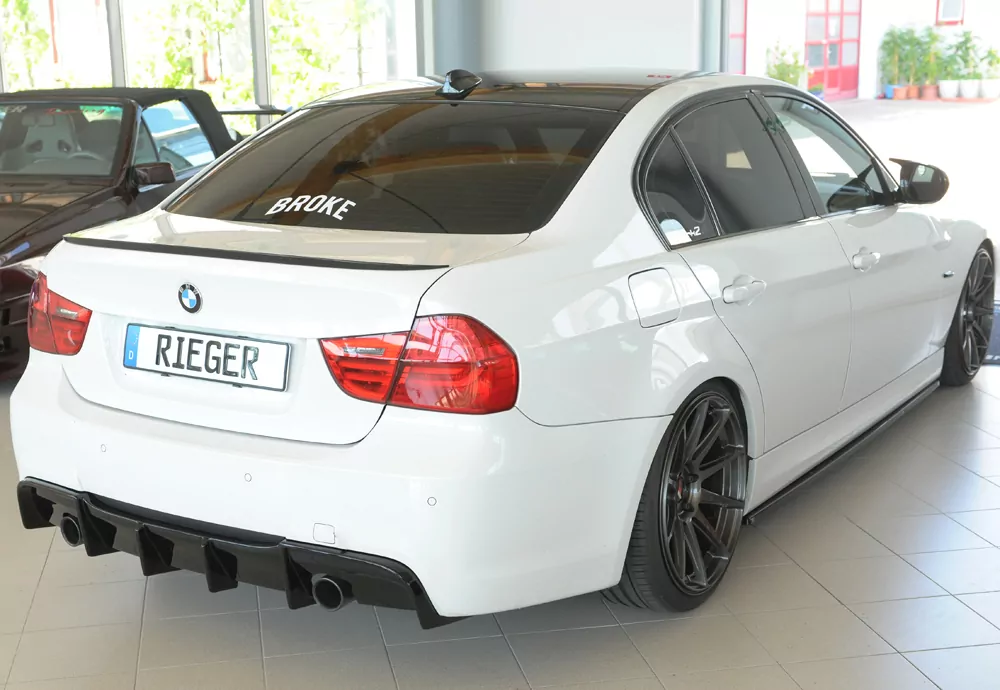 Rieger Heckeinsatz glanz schwarz für BMW 3er E91 Touring 09.08- (ab Facelift) LCI