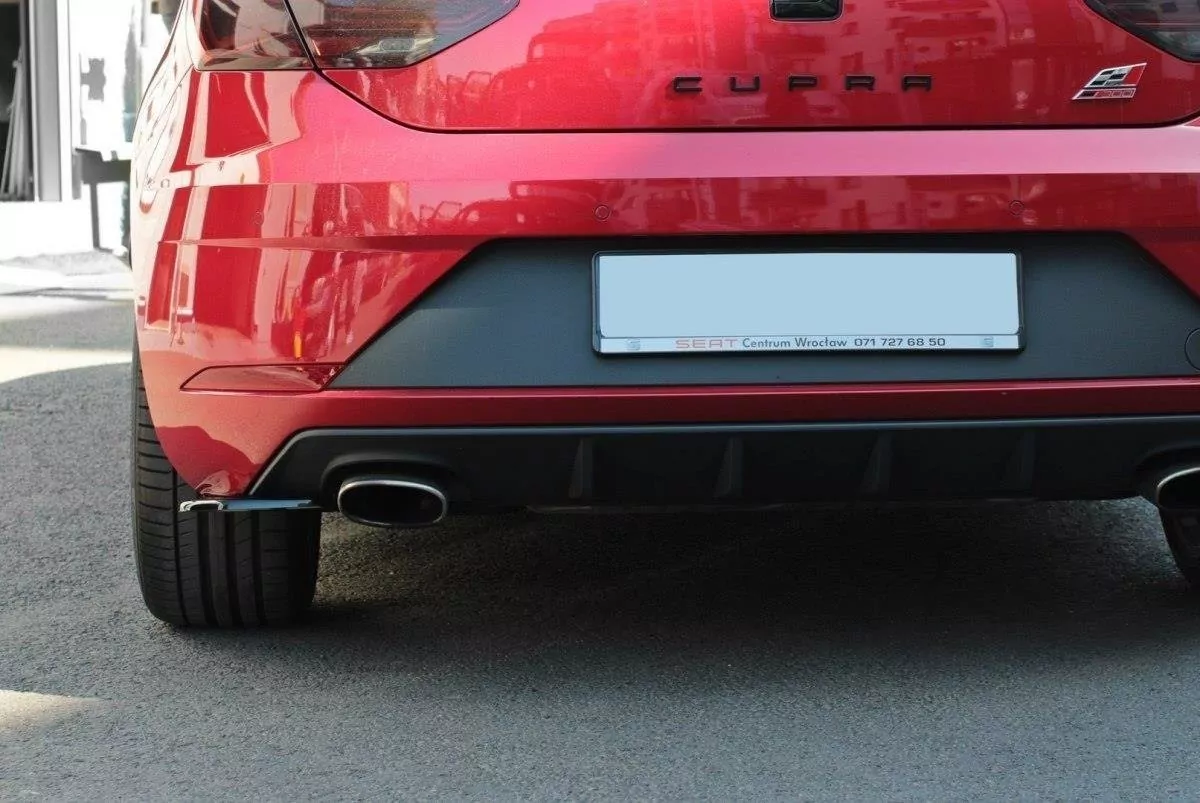 Heck Ansatz Flaps Diffusor Passend Für Diffusor V.1 Passend Für Seat Leon Mk3 Cupra FL Schwarz Hochglanz Schwarz Hochglanz