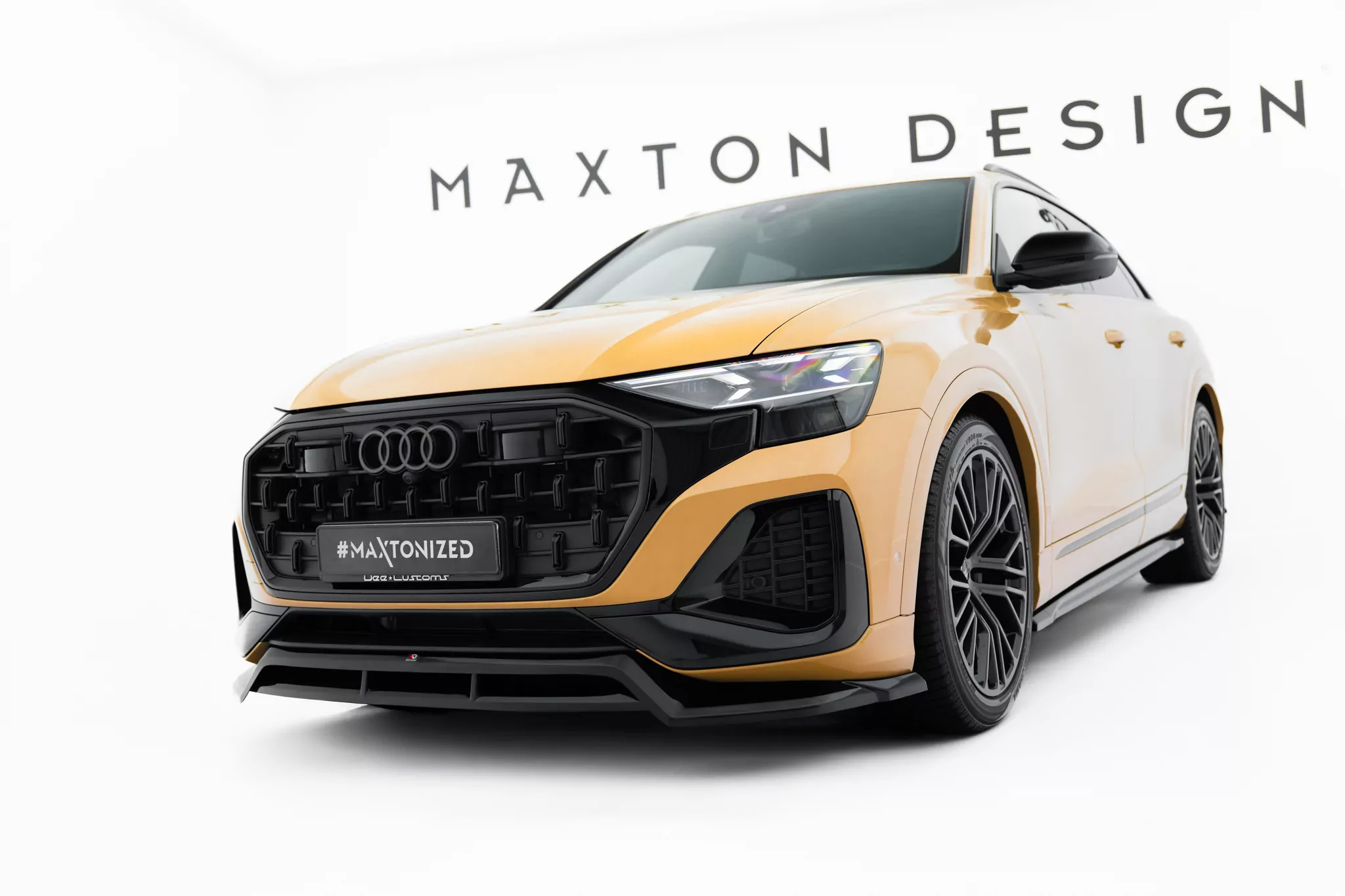 Front Ansatz Für Audi Q8 Mk1 Facelift Schwarz Hochglanz