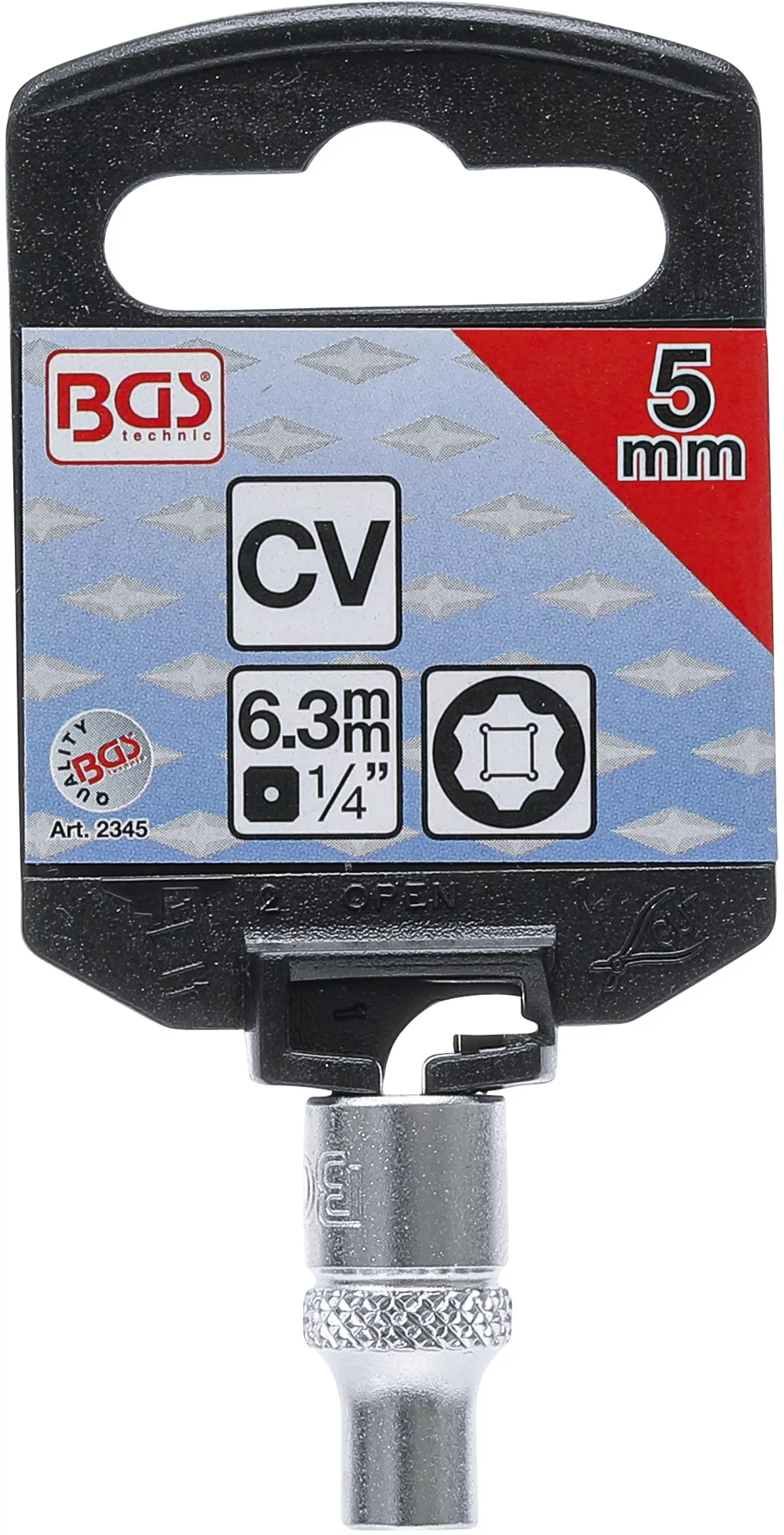 Steckschlüssel-Einsatz Super Lock | Antrieb Innenvierkant 6,3 mm (1/4") | SW 5 mm