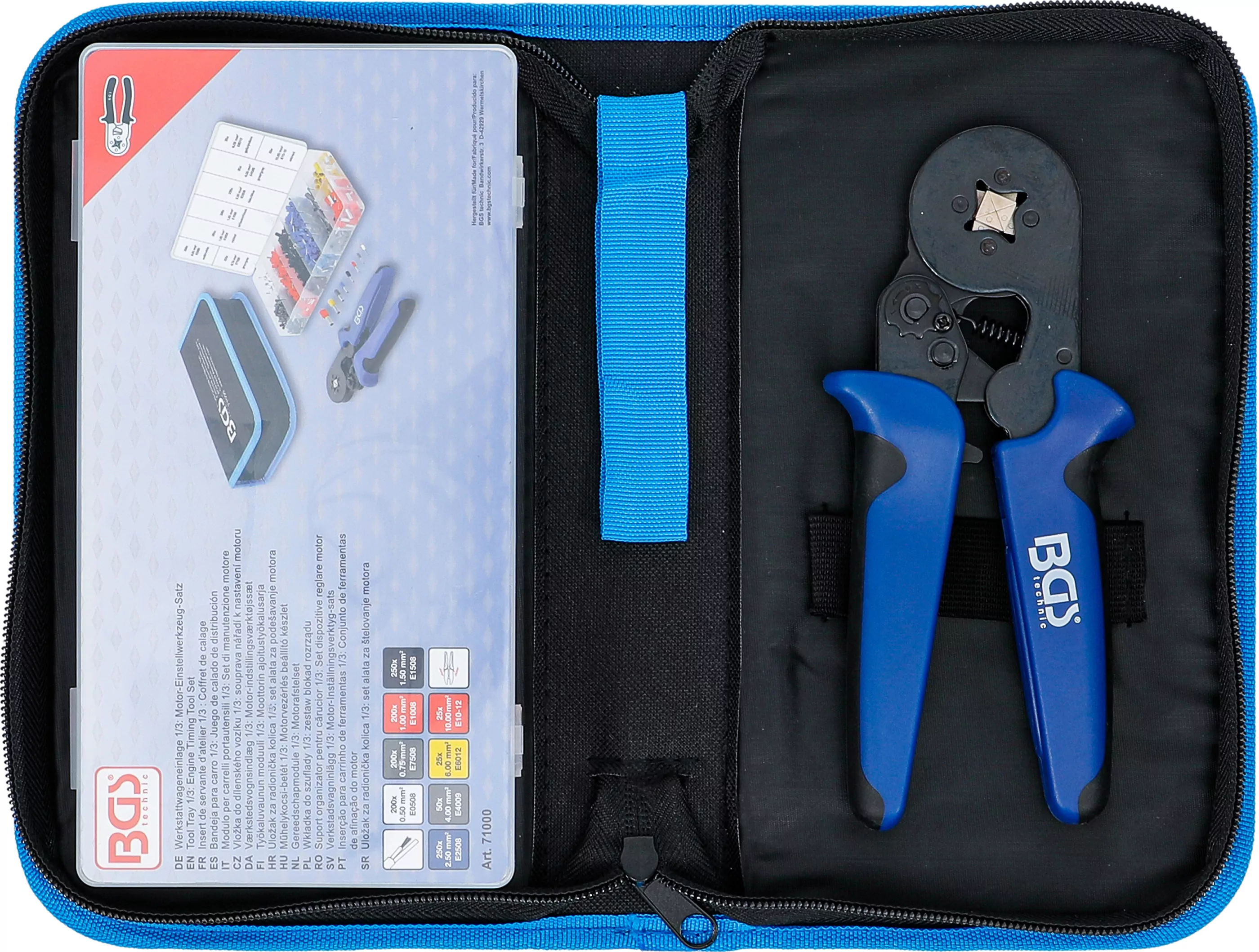 Crimpzange für Aderendhülsen 0,25 - 10 mm² | mit Aderendhülsen-Sortiment 0,5 - 10 mm²