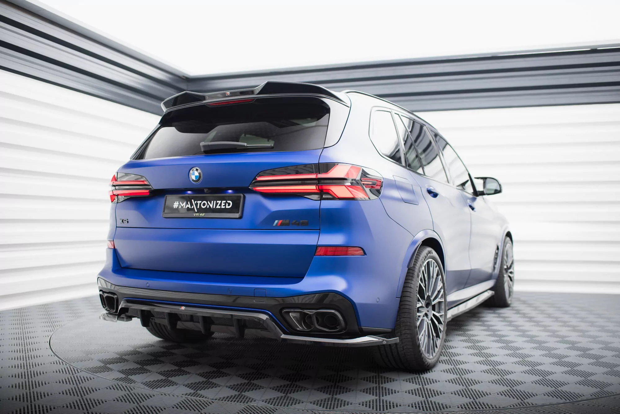 Spoiler CAP Für 3D BMW X5 M-Paket G05 Facelift Schwarz Hochglanz