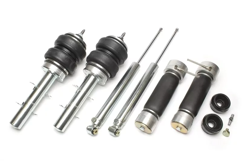 TA Technix härteverstellbares Luftfahrwerk mit Airmanagement passend für Audi A3 (8L), TT (8N)/ Seat Leon, Toledo II (1M)/ Skoda Octavia (1U)/ VW Golf IV, Bora (1J), New Beetle, New Beetle Cabriolet (9C)
