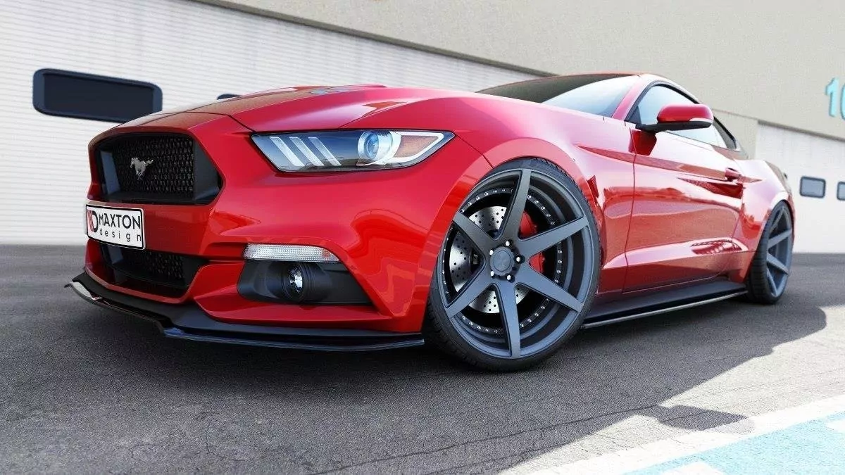 Seitenschweller Ansatz Passend Für Passend Für FORD MUSTANG MK6 Schwarz Hochglanz Schwarz Hochglanz