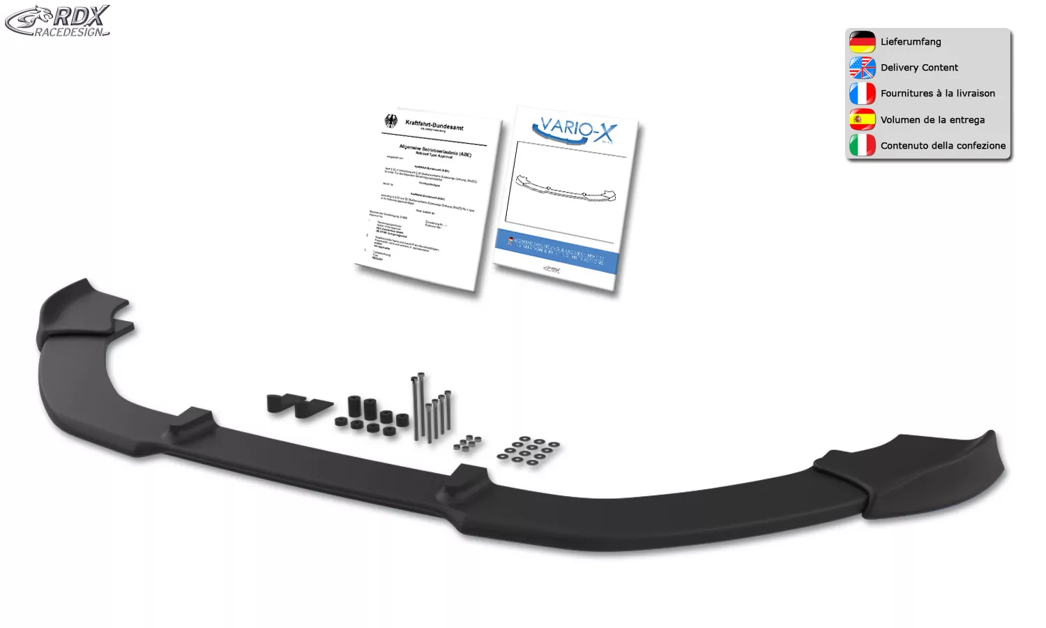 RDX Frontspoiler VARIO-X für VW Passat B7 / 3C R-Line Frontlippe Front Ansatz Vorne Spoilerlippe