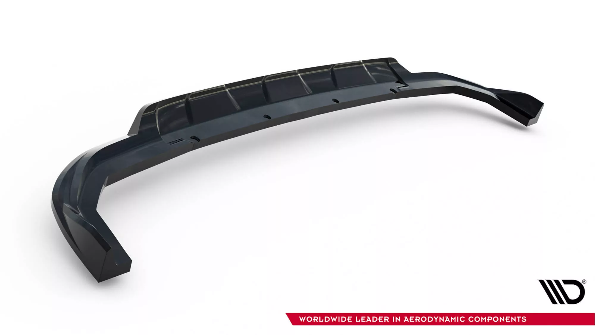 Hinten Splitter (mit Einem Vertikalem Balken) Ford Tourneo Courier Mk2 Schwarz Hochglanz