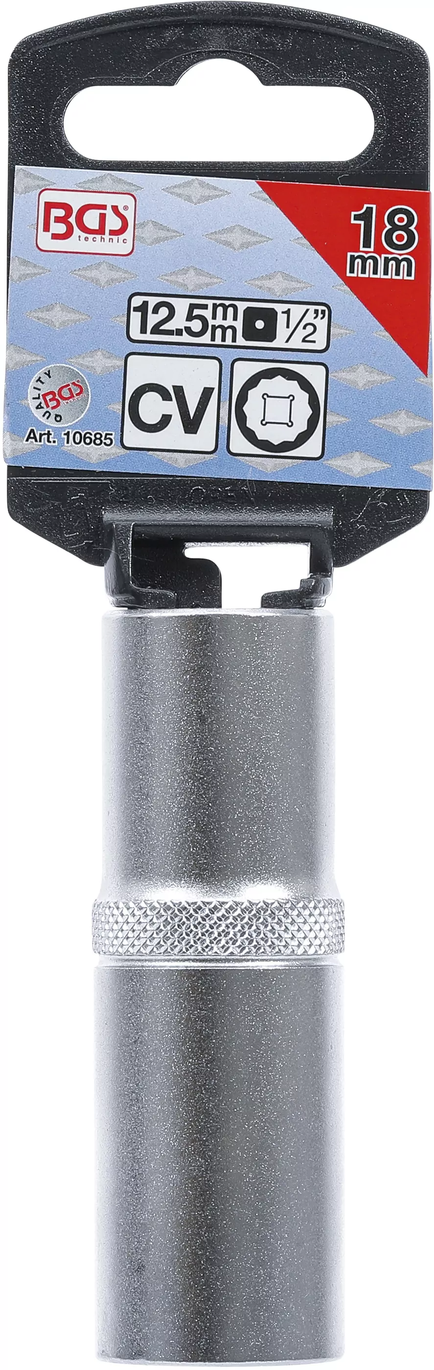 Steckschlüssel-Einsatz Zwölfkant, tief | Antrieb Innenvierkant 12,5 mm (1/2") | SW 18 mm