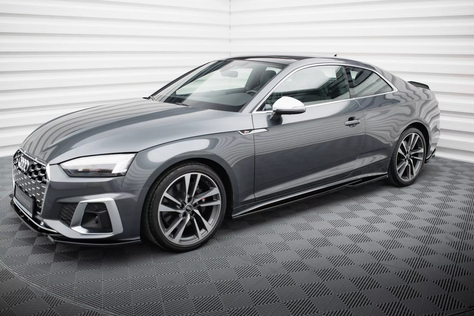 Seitenschweller Ansatz Für Audi S5 Coupe / A5 S-Line Coupe F5 Facelift Schwarz Hochglanz