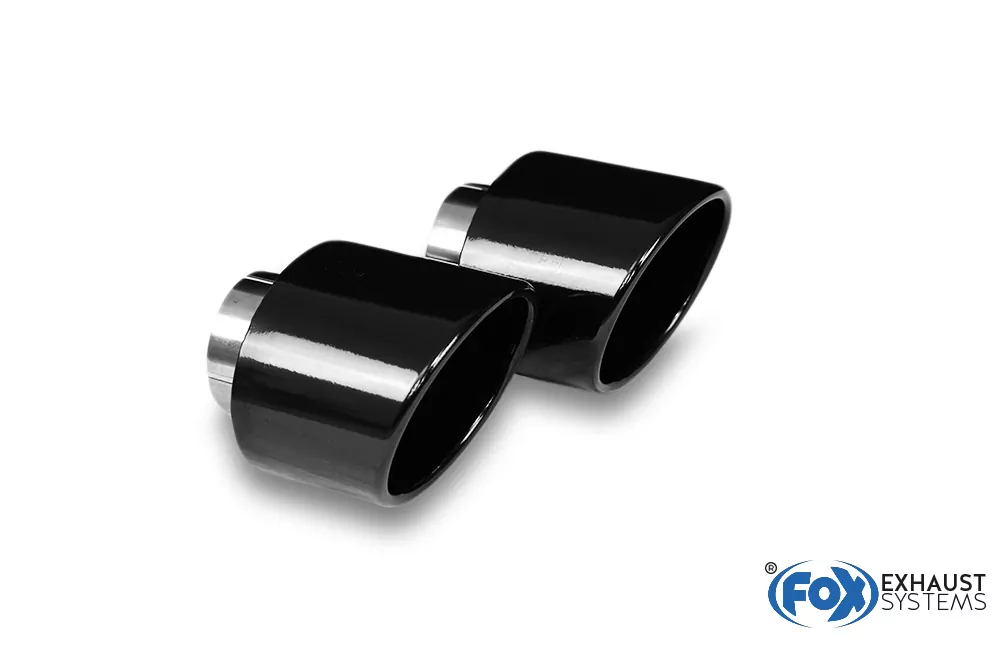 Hyundai i30N Performance + Fastback Endrohre passend auf den originalen Endschalldämpfer - 129x106 Typ 32 rechts/links schwarz glänzend emalliert