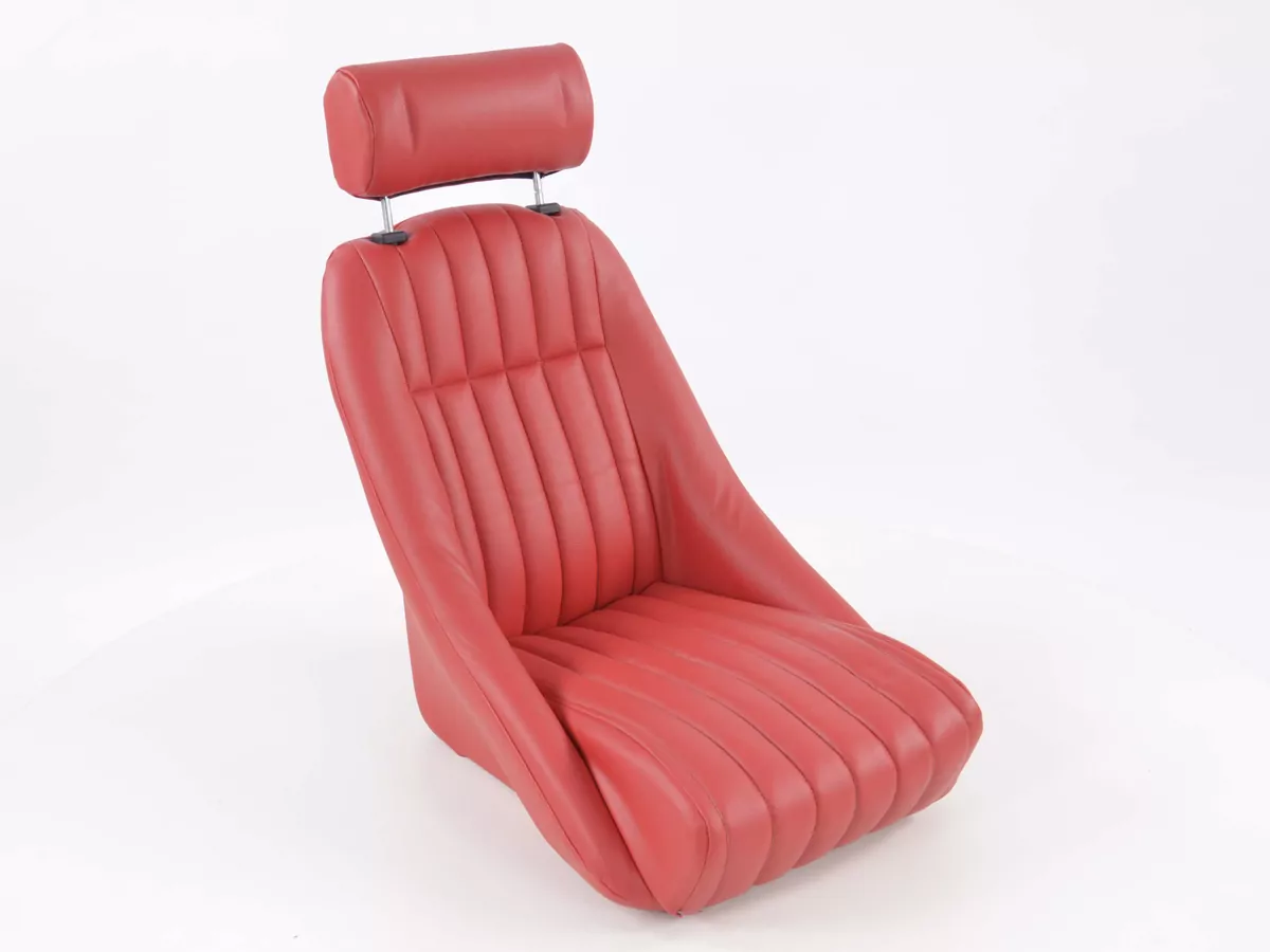 FK Oldtimersitze Auto Vollschalensitze Set Classic 2 Kunstleder rot mit Kopfstütze