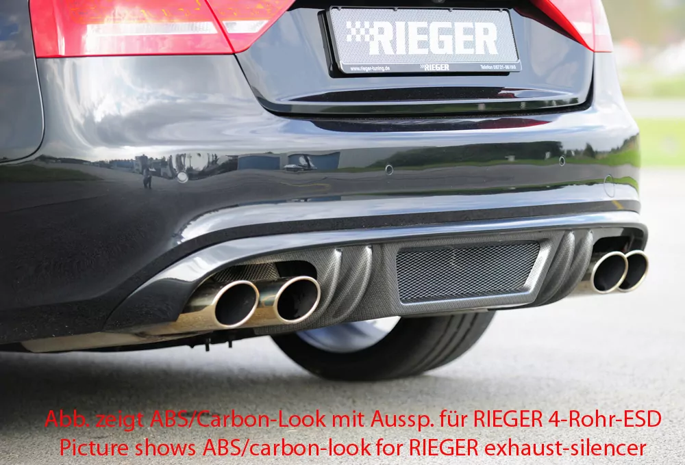 Rieger Heckeinsatz für Audi A5 (B8/B81) - Sportback 06.07-07.11 (bis Facelift) carbon optik