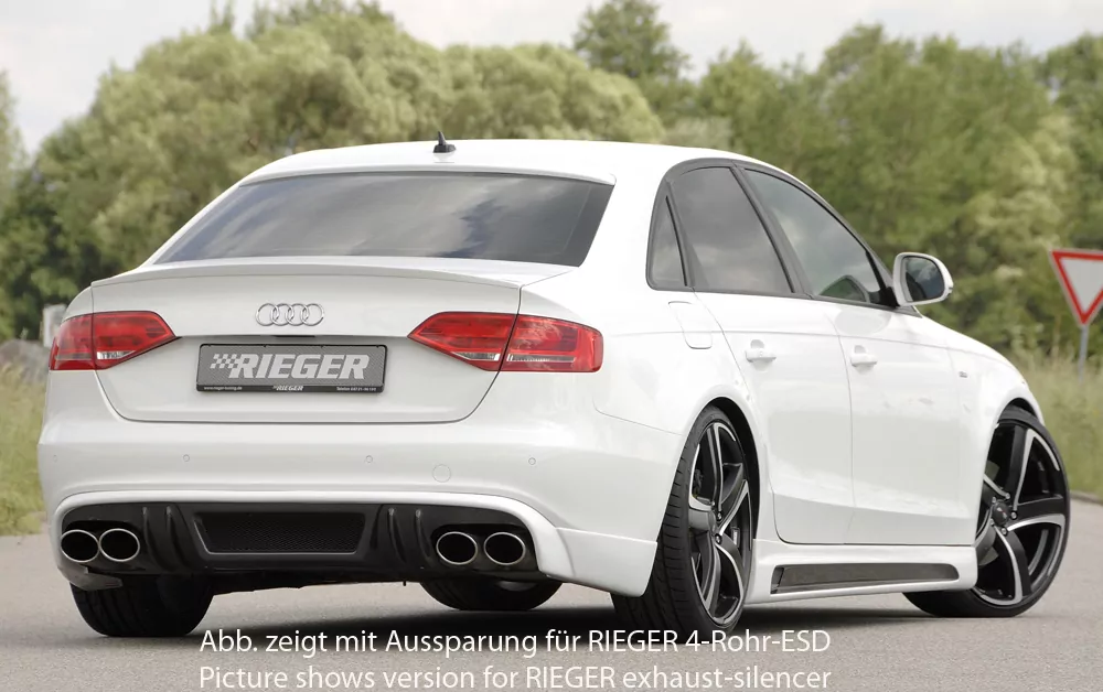 Rieger Heckschürzenansatz für Audi A4 (B8/B81) - Lim. 11.07-12.11 (bis Facelift) carbon optik