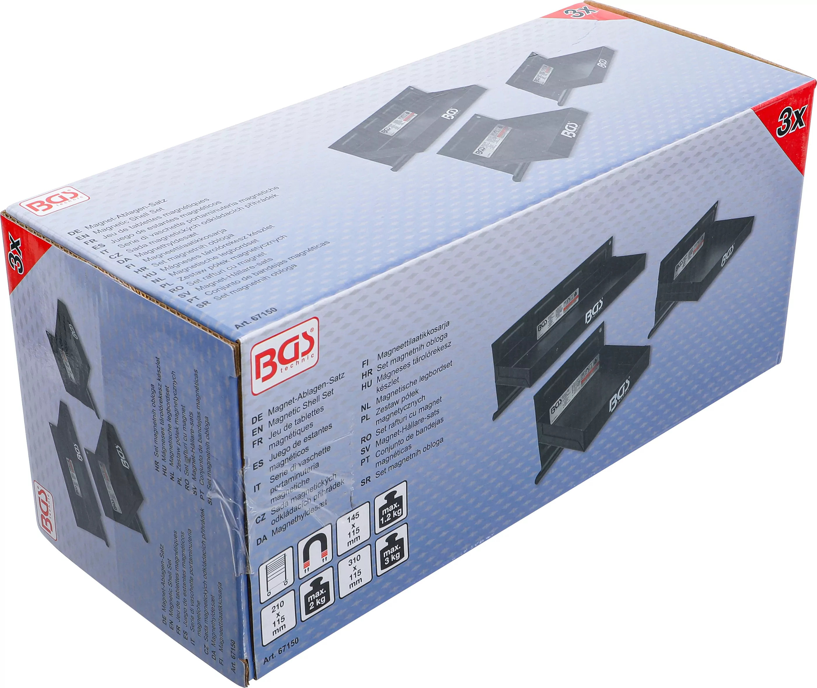 Magnet-Ablagen-Satz | 150 / 210 / 310 mm | 3-tlg.