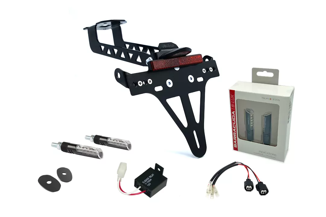 alpha Technik Kennzeichenhalter-Blinker-Kit IDEA (vorne + hinten) für Kawasaki Versys 1000 ab Modelljahr 2019