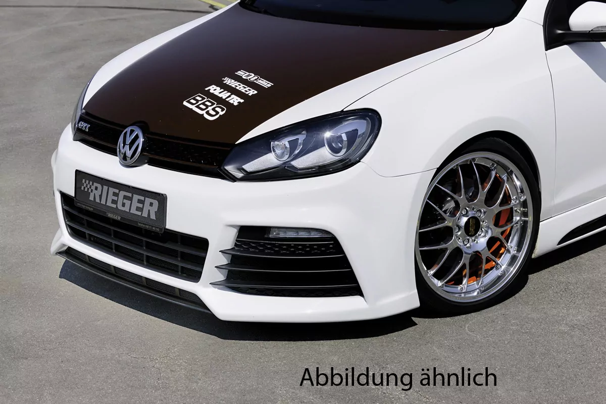 Rieger Spoilerstoßstange für VW Golf 6 -   inkl Lufteinlassblenden li/re ABS/schwarz glänzend schwarz glanz