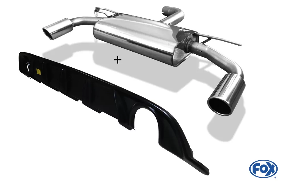 VW Golf VII Facelift starre Hinterachse - Einsatz matt  Endschalldämpfer rechts/links - 1x100 Typ 16 rechts/links inkl. Heckeinsatz schwarz matt