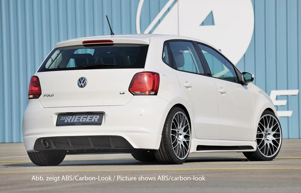 Rieger Heckschürzenansatz für VW Polo 6 (6R) - 3-tür. 04.09-01.14 (bis Facelift) carbon optik