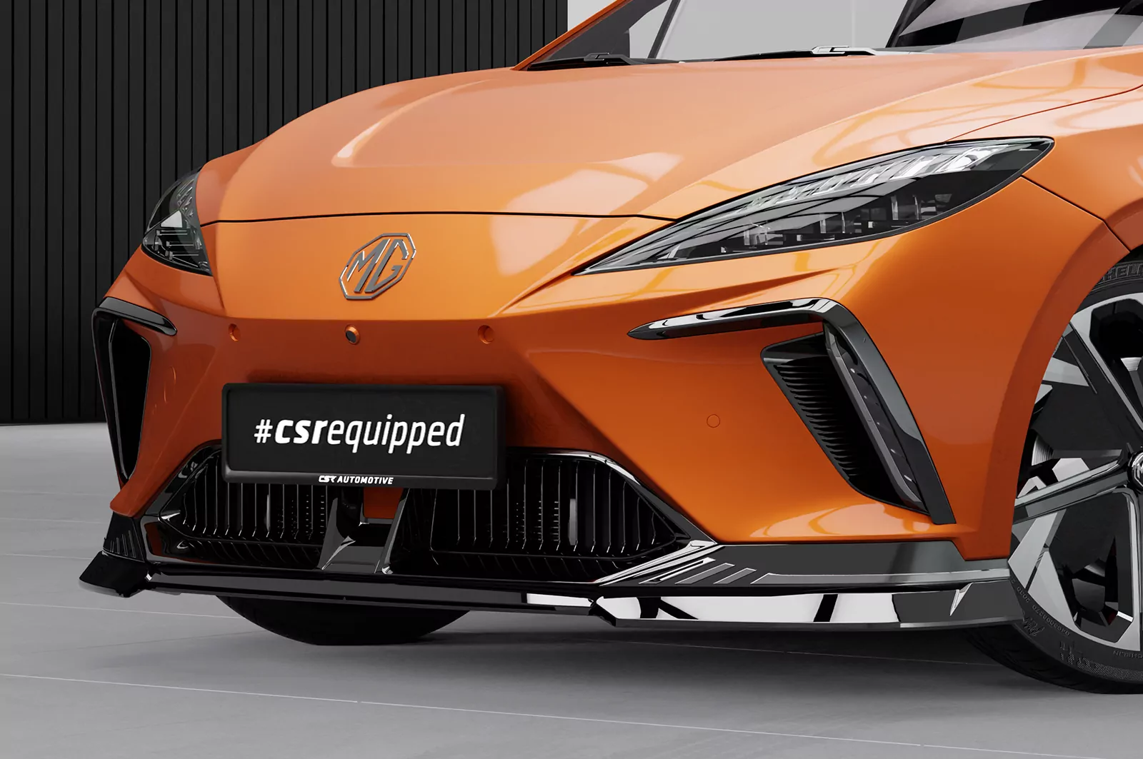 Cup-Spoilerlippe mit ABE für MG Mulan / 4 CSL826 Schwarz Strukturiert