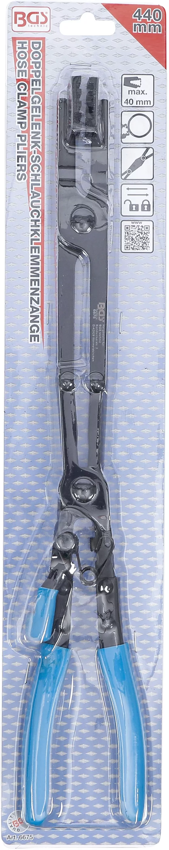 Doppelgelenk-Schlauchklemmenzange | 0 - 40 mm | 440 mm