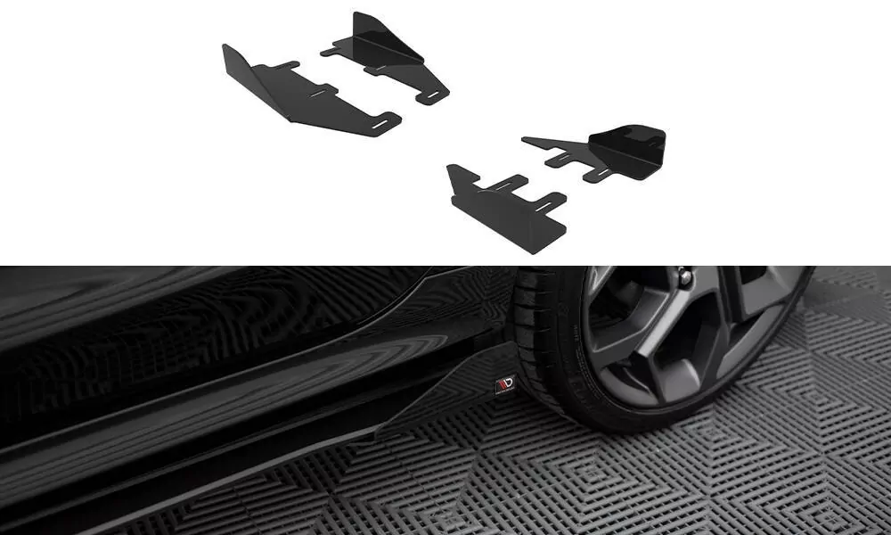 Side Front Stoßstangen Racing Flaps Passend Für Ford Fiesta Mk8 ST / ST-Line Schwarz Hochglanz