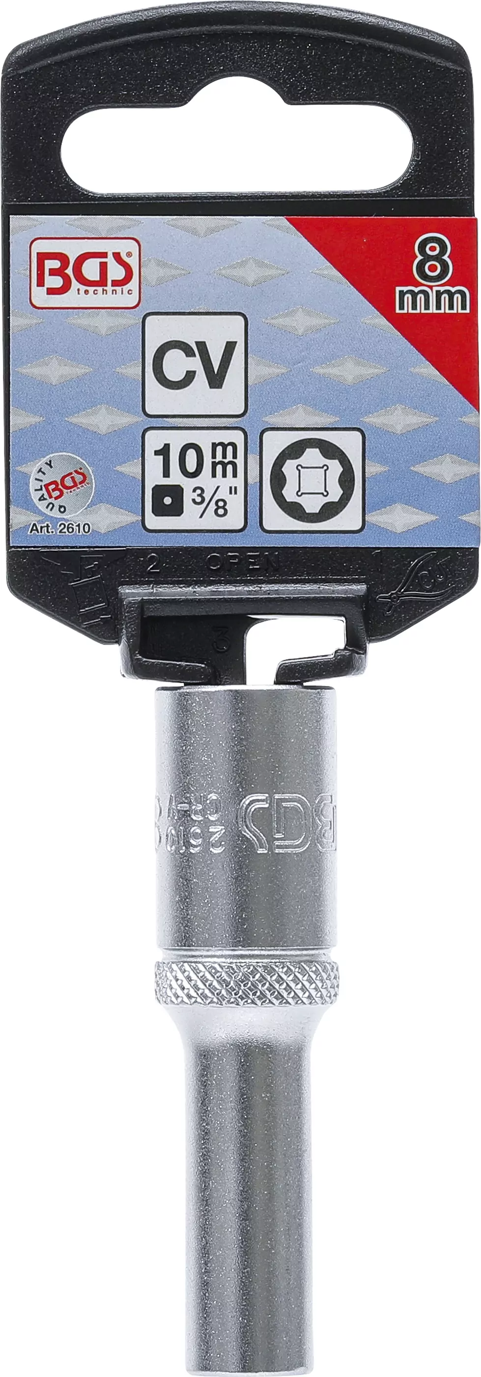 Steckschlüssel-Einsatz Super Lock, tief | Antrieb Innenvierkant 10 mm (3/8") | SW 8 mm