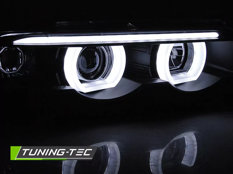HEADLIGHTS ANGEL EYES LED 3D BLACK fits BMW E38 94-01
