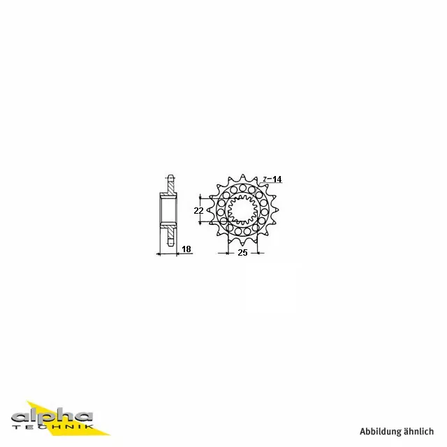 Ritzel 16 Zähne Teilung 525