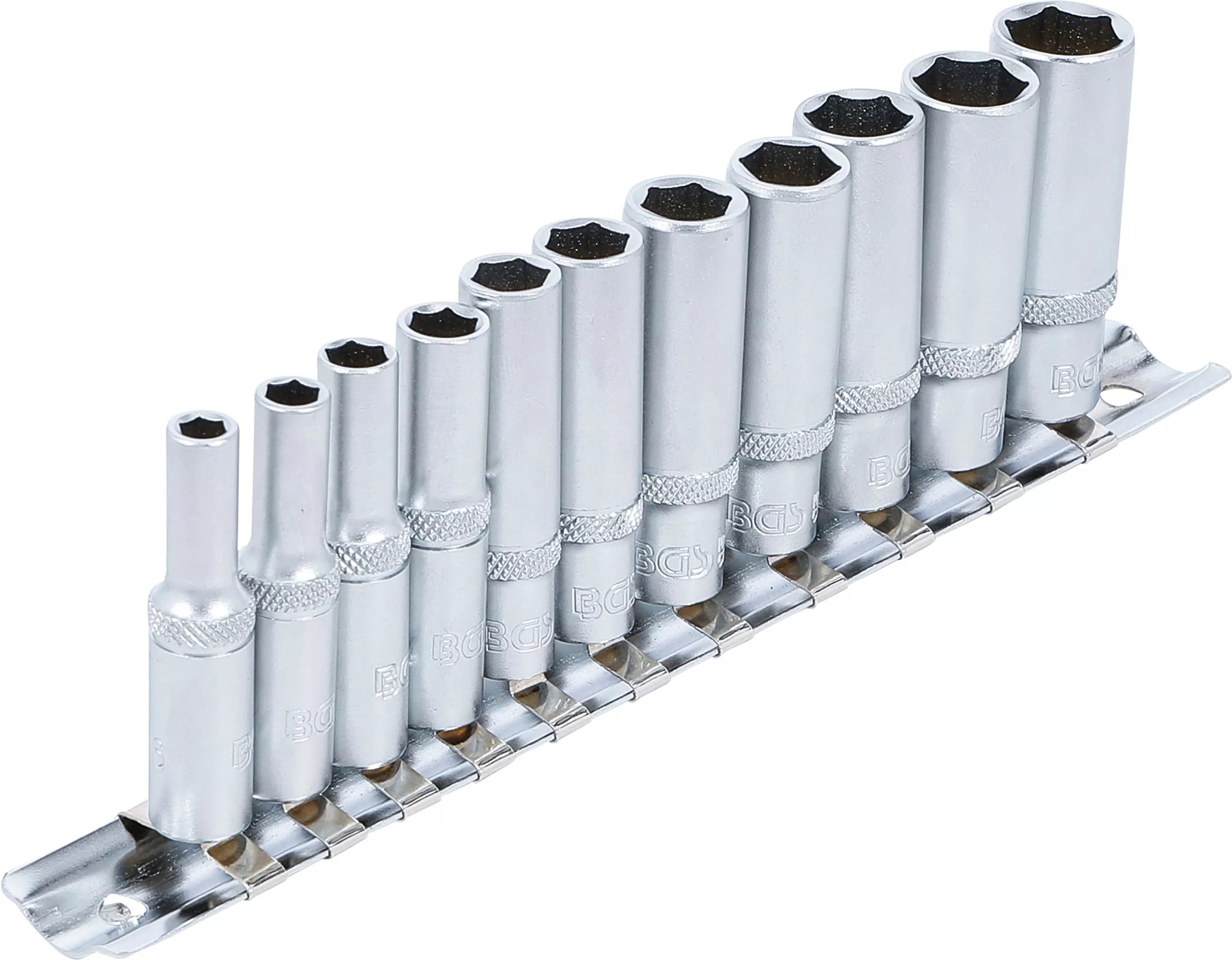 Steckschlüssel-Einsatz-Satz Sechskant, tief | Antrieb Innenvierkant 6,3 mm (1/4") | Zollgrößen | 11-tlg.