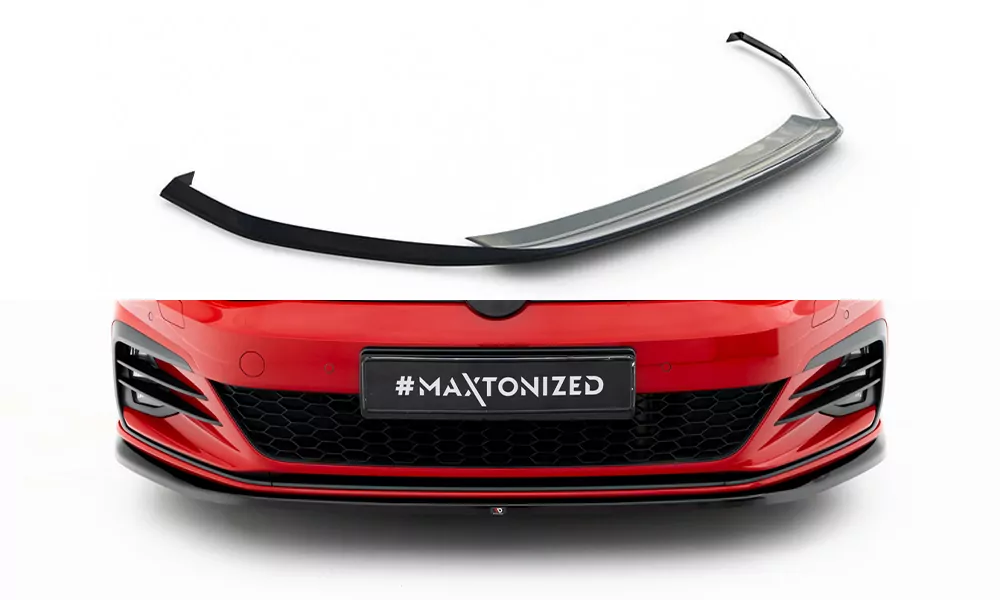 Front Ansatz V.4 Für Volkswagen Golf GTI Mk7 Facelift Schwarz Hochglanz