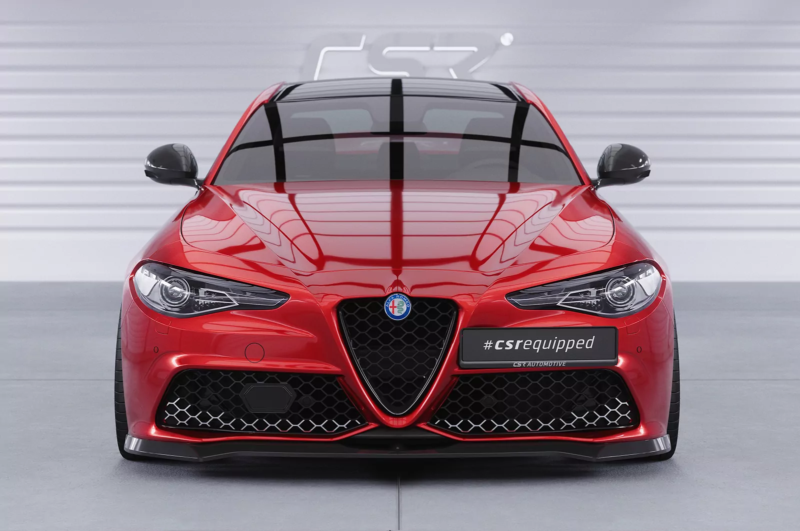 Cup-Spoilerlippe mit ABE für Alfa Romeo Giulia (952) Veloce CSL782 Schwarz Strukturiert
