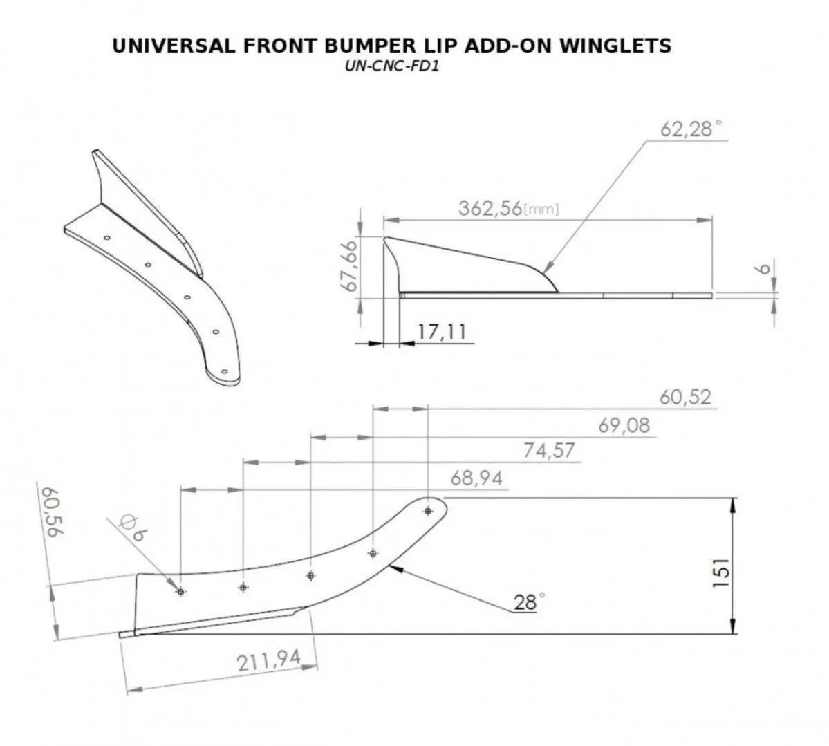 UNIVERSAL Frontansatz WINGLETS 