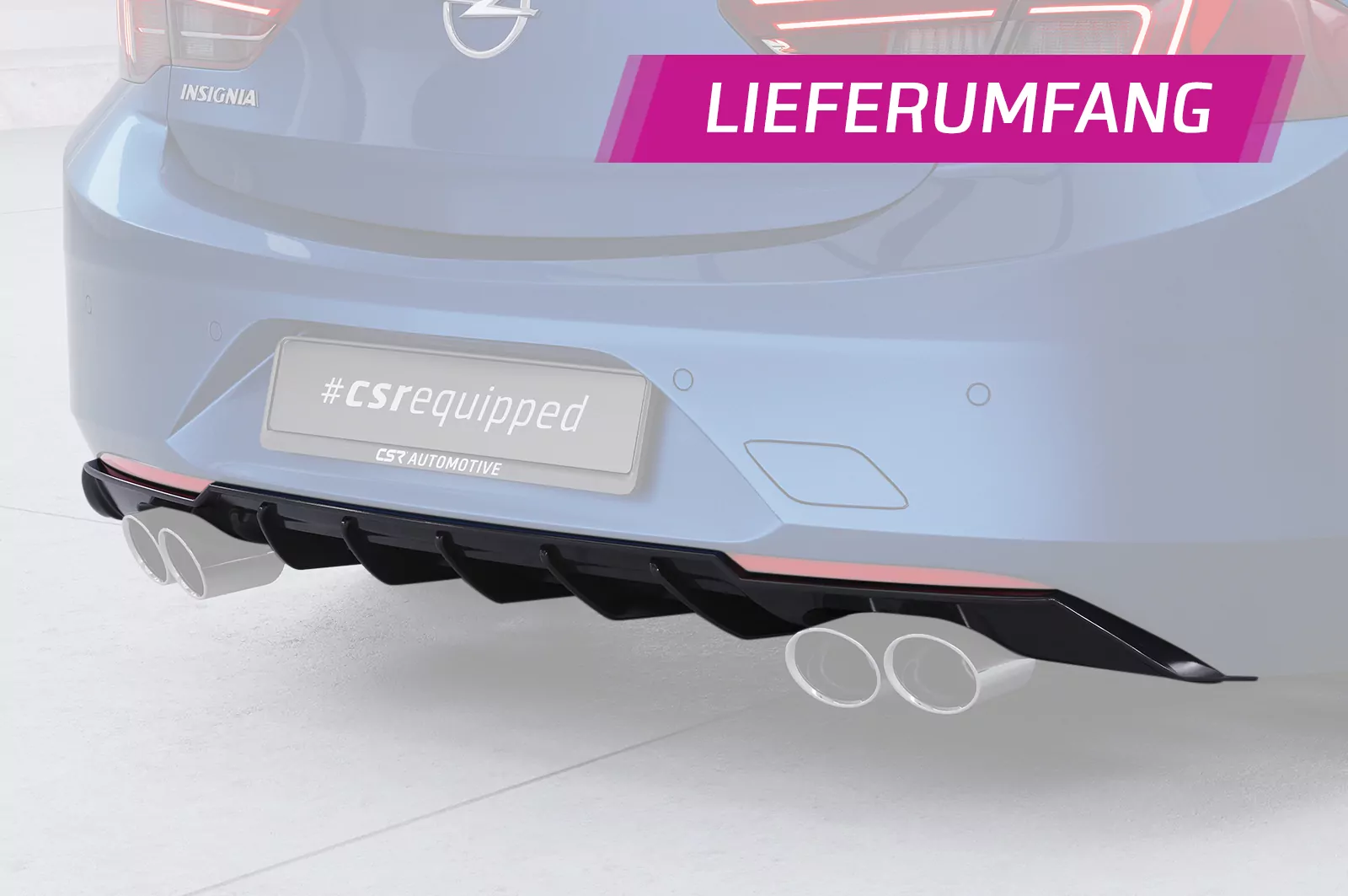 Heckansatz für Opel Insignia B Grandsport HA282 Schwarz Strukturiert