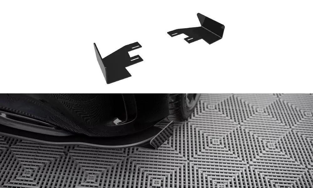Hintere Seiten Flaps Für Mercedes-Benz A AMG-Line W176 Facelift Schwarz Hochglanz