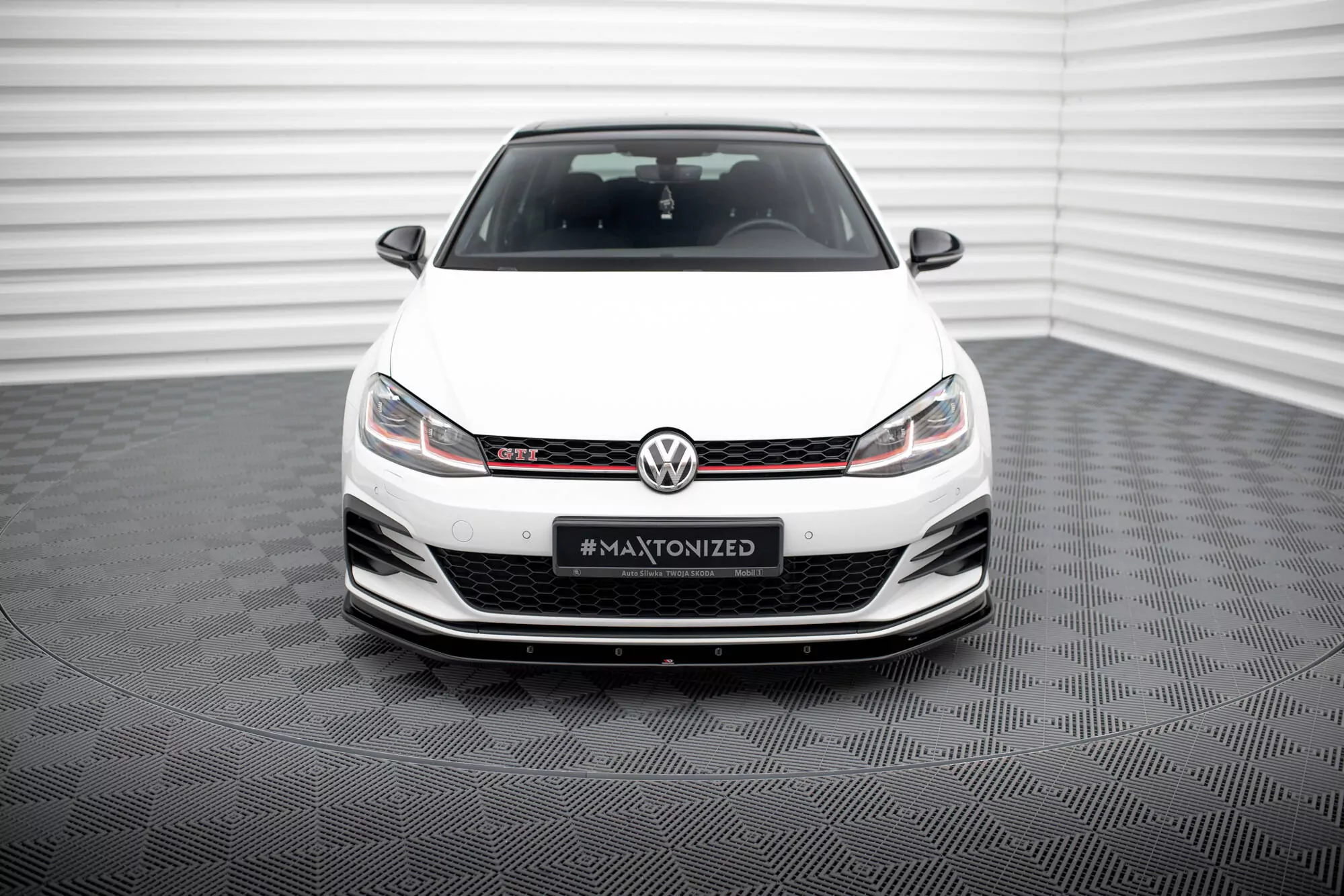 Front Ansatz Passend Für Passend Für VW GOLF 7 GTI FL V.1 Schwarz Hochglanz Schwarz Hochglanz