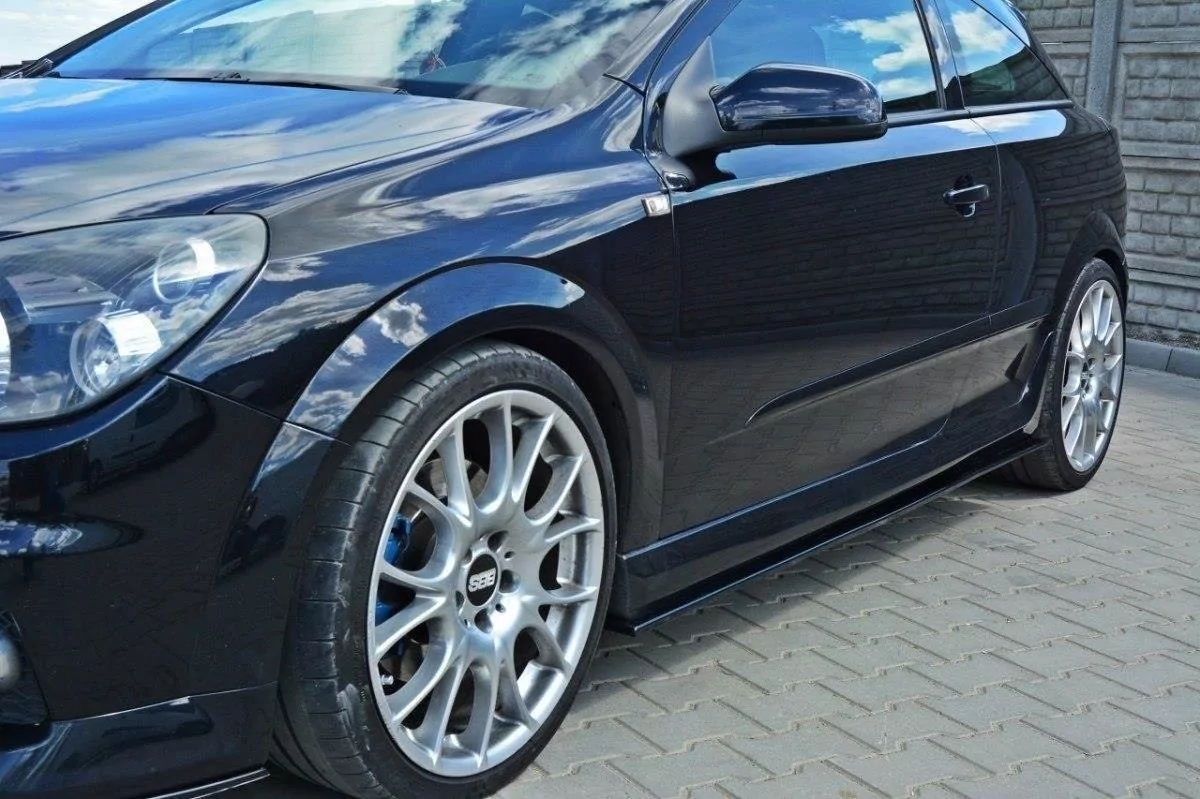 Seitenschweller Ansatz Passend Für Passend Für OPEL ASTRA H (FOR OPC / VXR) Schwarz Hochglanz Schwarz Hochglanz