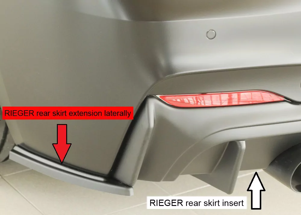 Rieger Heckschürzenansatz seitlich links matt schwarz für BMW 2er F23  (1C) Cabrio 07.17- (ab Facelift) LCI