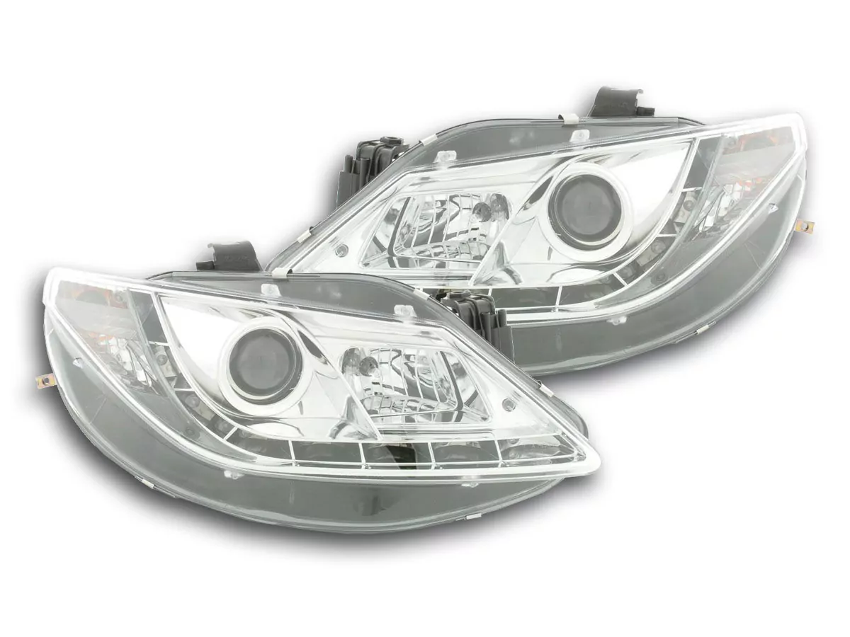 Scheinwerfer Set Daylight LED TFL-Optik Seat Ibiza Typ 6J Bj. 08- chrom