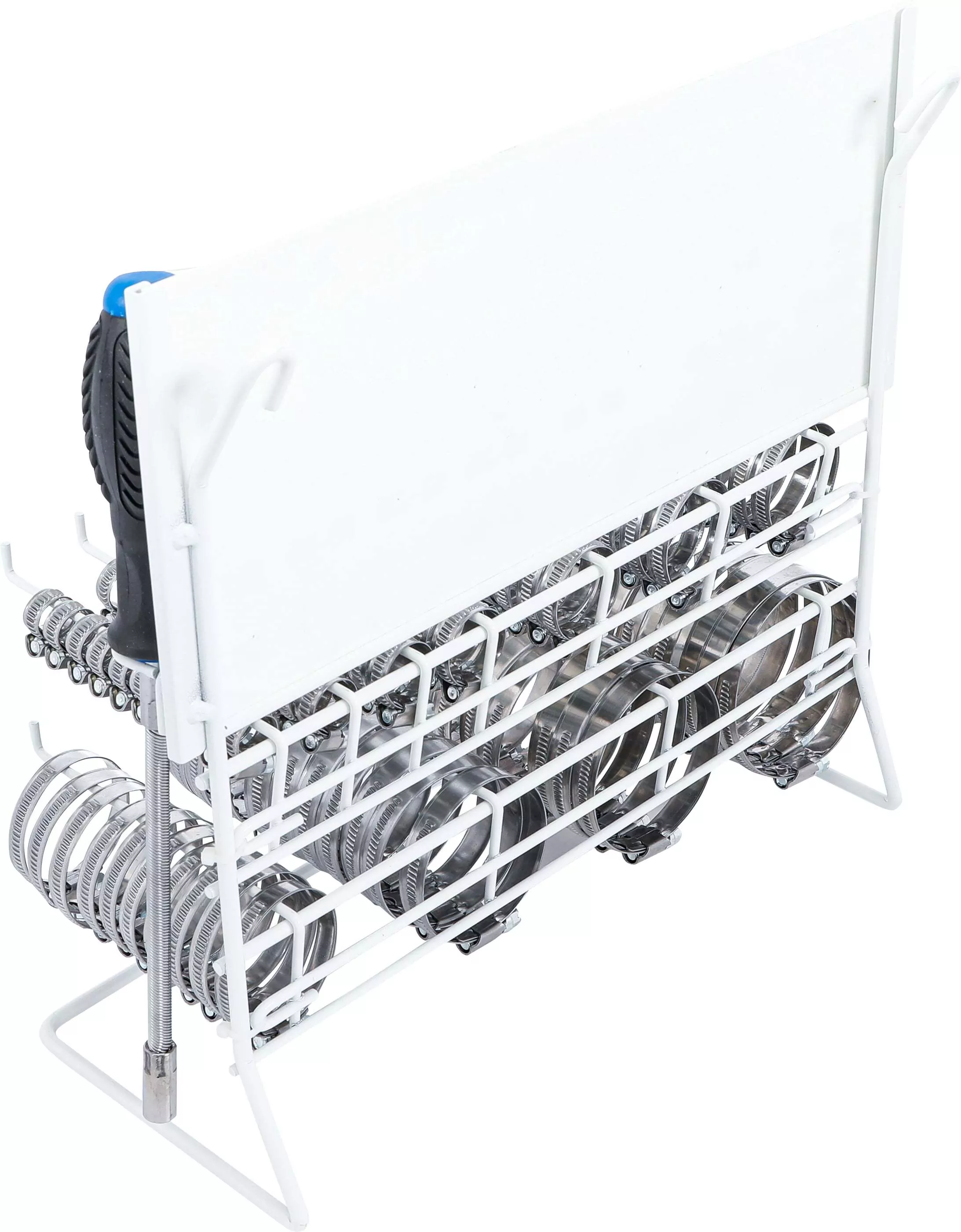 Schlauchklemmen-Sortiment | rostfrei | auf Tafel | 111-tlg.