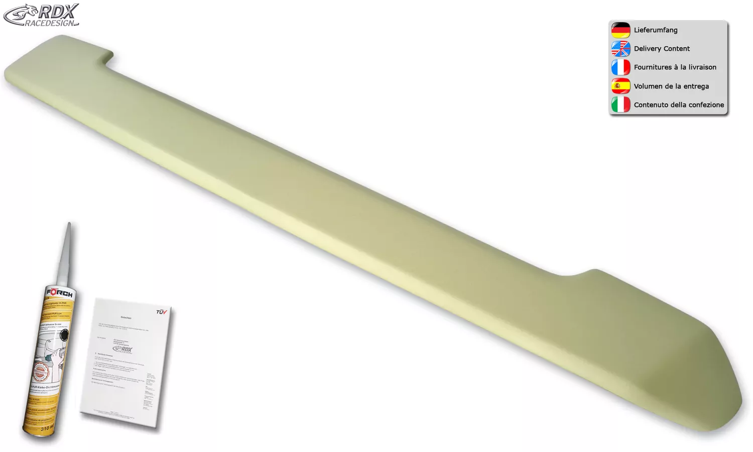 RDX Heckspoiler für CITROEN Berlingo, PEUGEOT Partner & Rifter, OPEL Combo, TOYOTA ProAce City mit Heckklappe Dachspoiler Spoiler