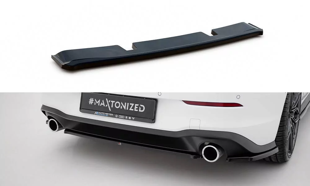 Mittlerer Diffusor Heck Ansatz Passend Für Volkswagen Golf 8 GTI Schwarz Hochglanz