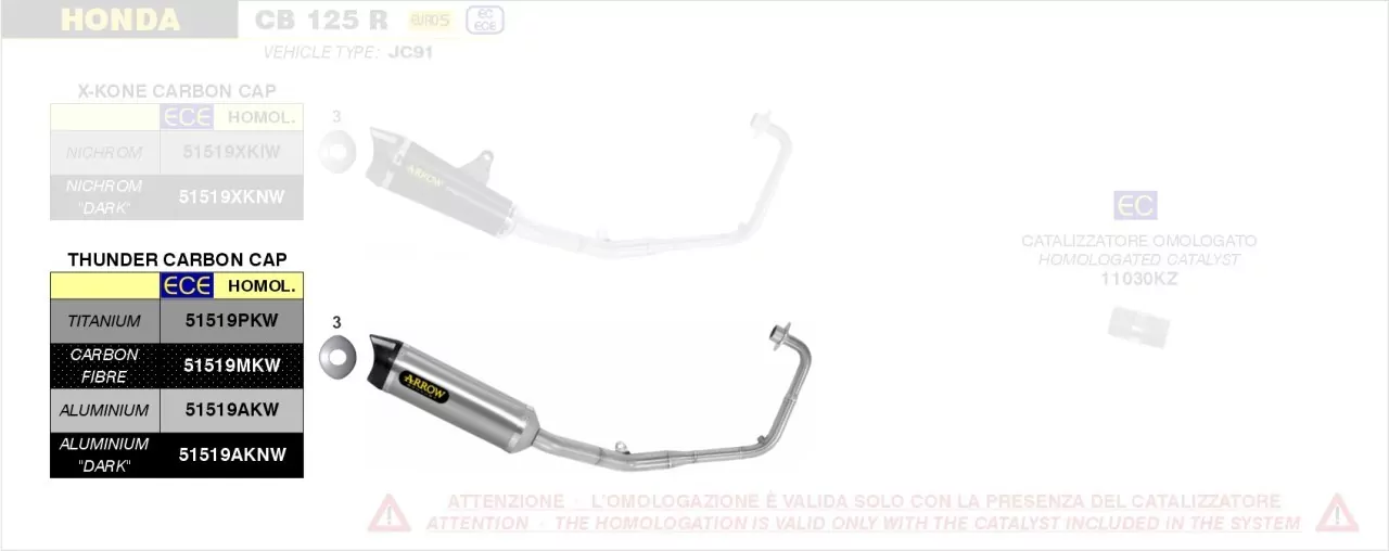 Arrow Thunder Titan HONDA CB 125 R 21-22