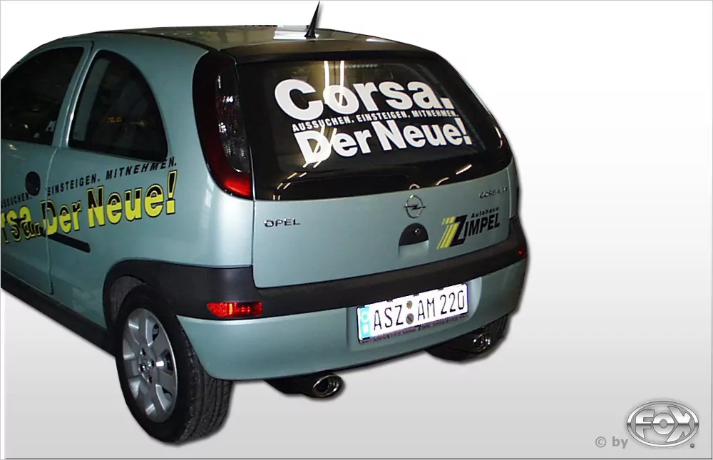 Opel Corsa C  Endschalldämpfer Ausgang rechts/links - 115x85 Typ 33 rechts/links