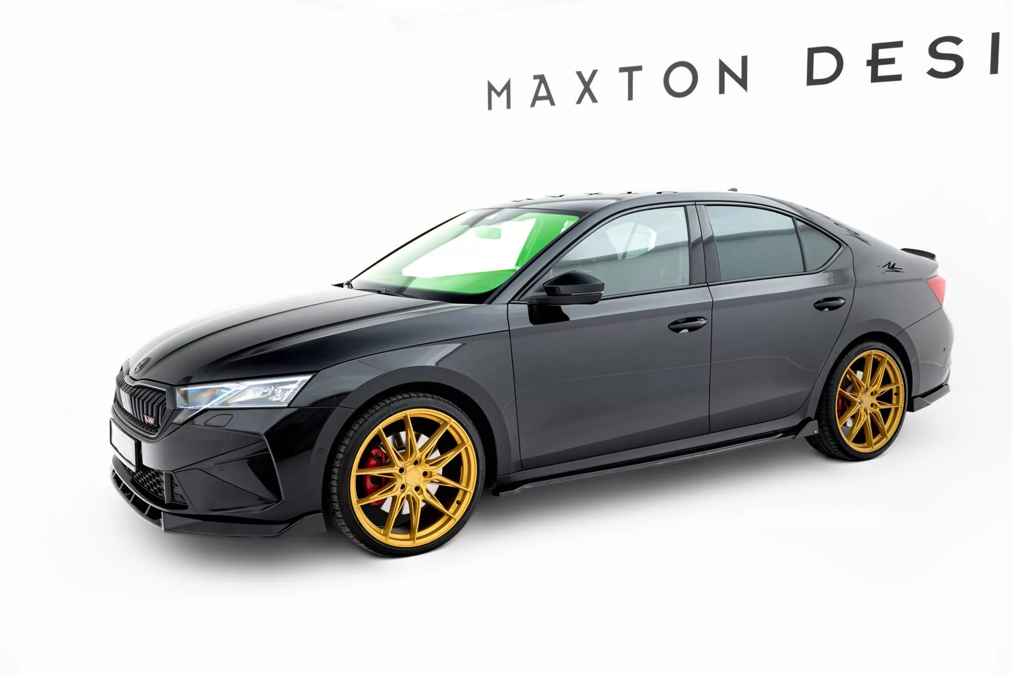 Seitenschweller Ansatz Für V.2 Für Skoda Octavia RS Liftback / Combi Mk4 / Mk4 Facelift Schwarz Hochglanz