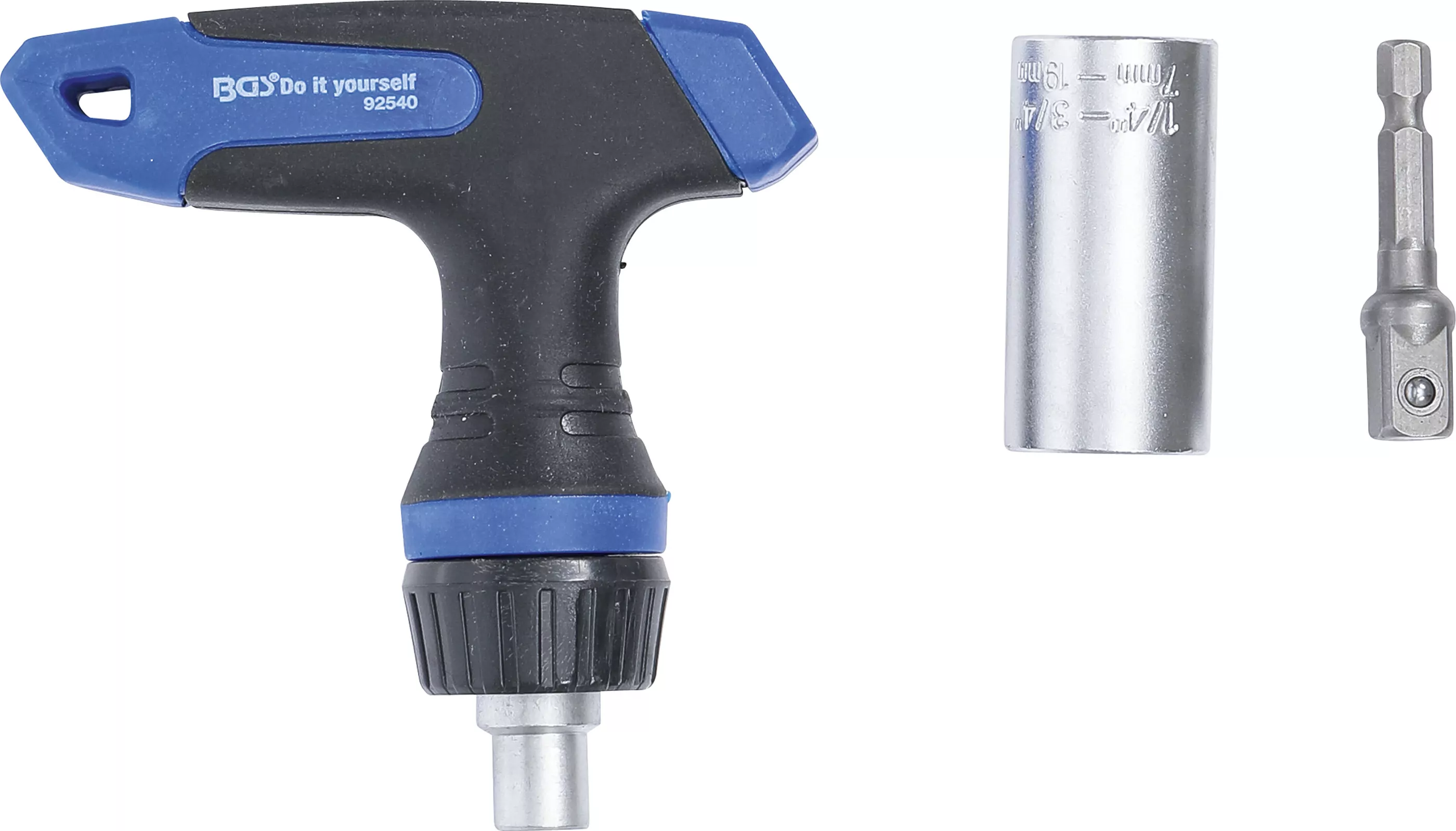 Multi-Einsatz mit Adapter-Satz | mit Ratschen-T-Griff, umschaltbar | 3-tlg.