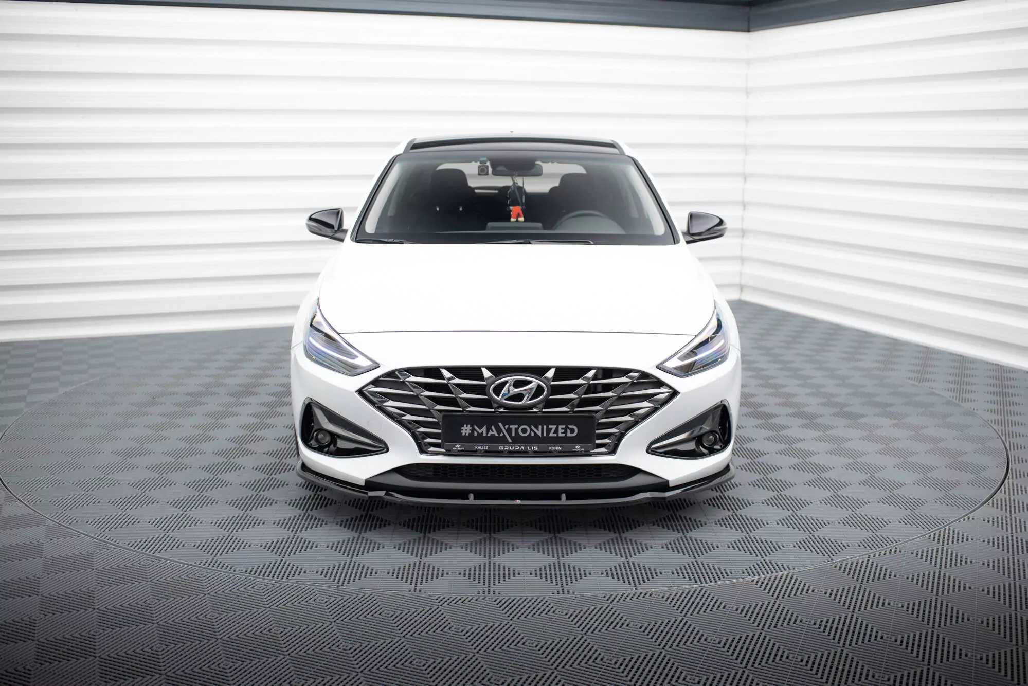 Front Ansatz V.1 Für Hyundai I30 Mk3 Facelift Schwarz Hochglanz