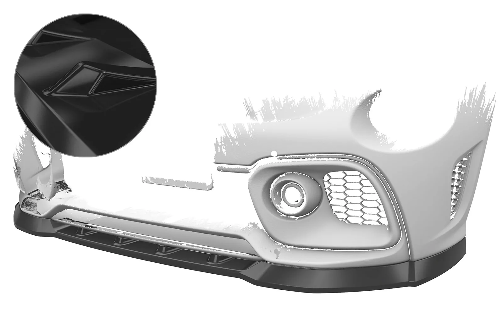 Cup-Spoilerlippe mit ABE für Fiat 500 Abarth 595 Glossy (schwarz hochglanz)