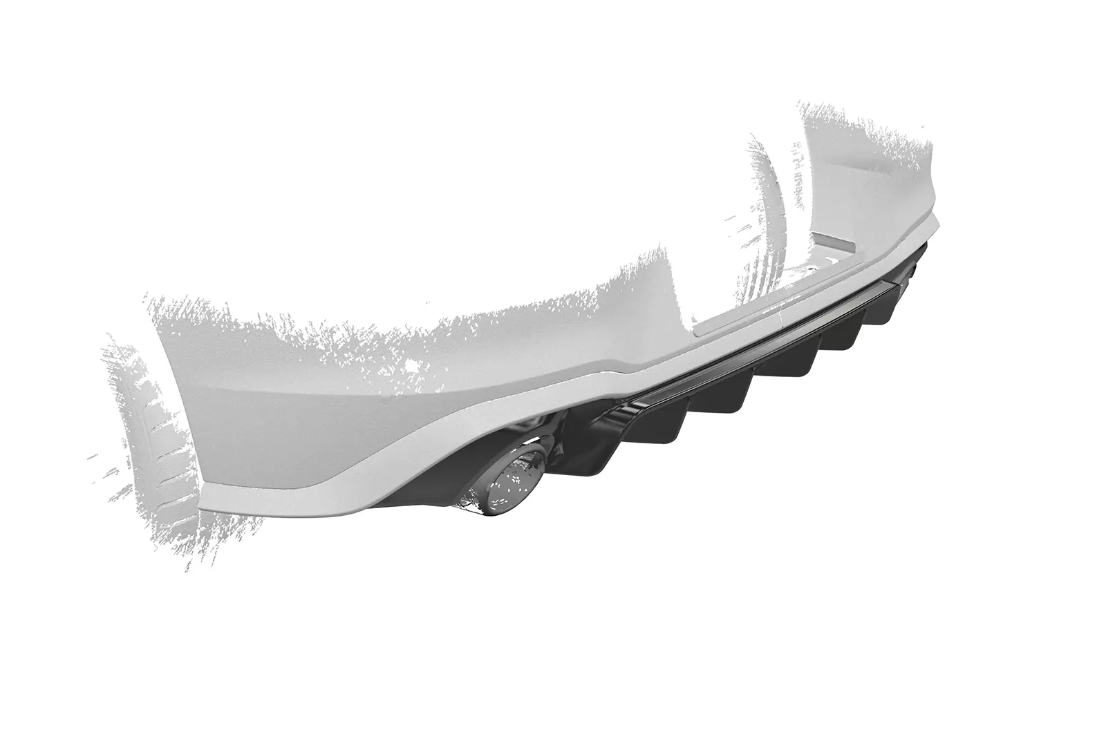 Heckansatz für VW Golf 8 GTI HA484 Schwarz Strukturiert